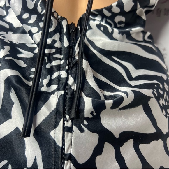 Roberta dress mini black white shimmer shiny rhinestone crystal bling emblem - Picture 11 of 14